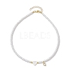 Brass Micro Pave Grade AAA Cubic Zirconia Letter Pendant Necklaces NJEW-JN04771-17-4