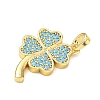 Brass Rhinestone Pendants RB-CBACCCF-02G-2