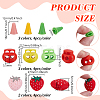 20Pcs 5 Styles Strawberry Synthetic Rubber Knitting Needle Point Protectors FIND-GA0008-11-2