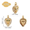 5Pcs Brass Micro Pave Clear & Green Cubic Zirconia Pendants ZIRC-SZ0003-16-7