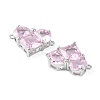 Brass Pave Cubic Zirconia Connector Charms KK-L208-04P-03-3