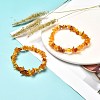 Natural Amber Chip Beads Stretch Bracelets Set for Parent and Kid BJEW-JB06819-2
