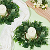 2Pcs Cloth Artificial Leaf Candle Rings Wreath AJEW-SP0004-47A-4