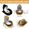 4Pcs 2 Colors Hat Velvet Jewelry Boxes CON-SC0001-19B-2
