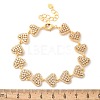 Brass Micro Pave Clear Cubic Zirconia Link Chain Bracelets BJEW-M053-02G-2