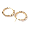 304 Stainless Steel Beaded Hoop Earrings EJEW-JE04544-01-4