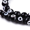 Handmade Evil Eye Lampwork Round Bead Strands X-LAMP-L055-6mm-08-2