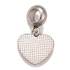 304 Stainless Steel Crystal Rhinestone European Dangle Charms STAS-F278-14P-2