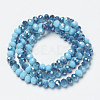 Electroplate Opaque Solid Color Glass Beads Strands X-EGLA-A034-P8mm-I13-2