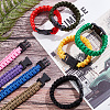 ANATTASOUL 9Pcs 9 Colors Survival Polyester Cord Bracelets Set with Plastic Clasps for Hiking Camping Outdoor BJEW-AN0001-60-5