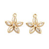 Brass Micro Pave Clear Cubic Zirconia Charms KK-C054-18G-1