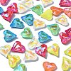 10Pcs Heart Translucent Glass Pointed Back Cabochons MRMJ-YW0001-062A-1