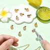 10Pcs 5 Colors Brass Micro Pave Cubic Zirconia Charms KK-CJ0004-08-5