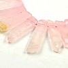 Irregular Strip Natural Rose Quartz Graduated Beads Strands G-P064-13-3