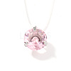 Flat Round Plastic Pendant Invisible Cord Necklaces for Women JB6177-10-2