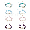 8Pcs 4 Styles Natural Gemstone Chip Braided Bead Bracelets BJEW-MA00001-1