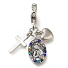 Rack Plating Alloy Colorful Rhinestone European Dangle Charms PALLOY-A009-03P-1