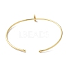 Rack Plating Brass Micro Pave Clear Cubic Zirconia Letter Open Cuff Bangles BJEW-A018-01G-I-3