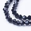 Black Glass Bicone Beads Strands X-GLAA-S026-10-2