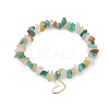 Natural Mixed Stone Chips Beaded Stretch Bracelets BJEW-JB11117-1