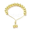 Rack Plating Brass Round Bead Slider Bracelets for Women BJEW-M232-01G-D-2
