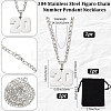 1Pc 304 Stainless Steel Figaro Chain Number Pendant Necklaces NJEW-BBC0001-28A-P-2