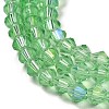 Transparent Electroplate Glass Beads Strands GLAA-F029-4mm-D24-3