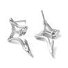 Brass with Cubic Zirconia Rhombus Stud Earring Findings LS-KK-B087-05P-2
