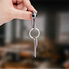 1Pc Stainless Steel Push Gate Snap Keychain Clasp Findings FIND-FH0011-89-3