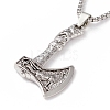 Alloy Axe Pendant Necklace with 304 Stainless Steel Box Chains for Men Women NJEW-G035-02AS-1