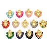 Alloy & Glass Seed Beaded Pendants GL-CBA96FD-01G-1