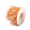 Brass Hexagonal Column Glass Seaded Beaded & Resin Round Beaded Link Chains CHC-G026-01B-3