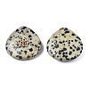 Natural Dalmatian Jasper Pendant Rhinestone Settings G-N326-133-04-3