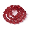 Transparent Frosted Glass Beads Strands FGLA-S001-02H-2