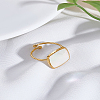 1Pc Square Stainless Steel Cuff Ring RJEW-LP0002-27-3