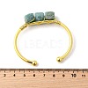 Natural Amazonite Beads Cuff Bangles for Women BJEW-Q035-01G-01-4
