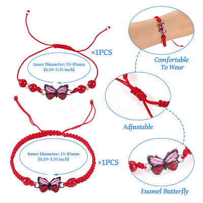 Adjustable Nylon Braided Bead Bracelets BJEW-TA00486-1