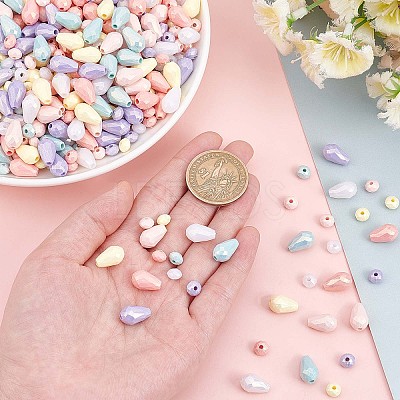 960Pcs 12 Style Spray Painted Acrylic Beads MACR-NB0001-20-1