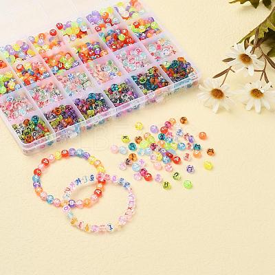 1200Pcs 4 Style Transparent Acrylic Beads TACR-YW0001-25-1