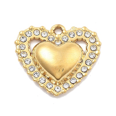 304 Stainless Steel Rhinestone Pendants STAS-R155-035A-G-1
