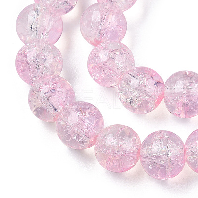 Transparent Crackle Baking Paint Glass Beads Strands X1-DGLA-T003-01A-14-1
