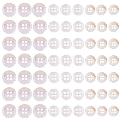 105Pcs 3 Styles Natural 4-Hole Freshwater Shell Buttons BUTT-TA0001-26-1