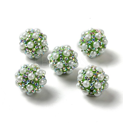 Polymer Clay Rhinestone Beads RGLA-D050-01B-1