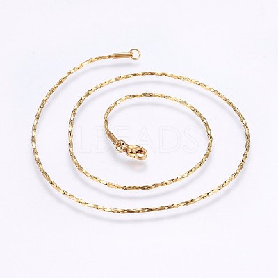 304 Stainless Steel Boston Link Chain Necklaces NJEW-F221-10G-B-1