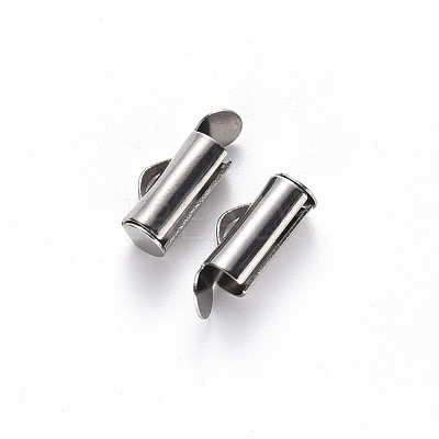 Tarnish Resistant 304 Stainless Steel Slide On End Clasp Tubes STAS-S115-01C-P-1