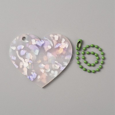 Translucent Acrylic Disc Pendant Keychain KEYC-WH0027-85E-02-1