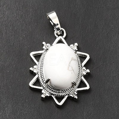 Natural Howlite Pendants G-B033-03P-22-1