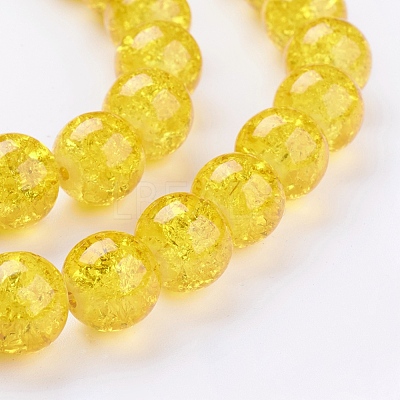 Spray Painted Crackle Glass Beads Strands CCG-Q001-10mm-10-1