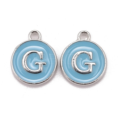 Platinum Plated Alloy Enamel Charms X-ENAM-S118-04G-P-1