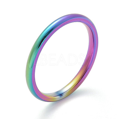 Ion Plating(IP) 304 Stainless Steel Plain Band Rings STAS-I160-E03-MC-1